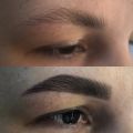 Коррекция пинцетом и оформление бровей хной