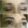 Бровки выполнены в технике теневая растушёвке 