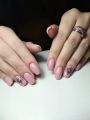 Маникюр, Выравнивание базой.,покрытие гель лаком, дизайн слайдеры. 
