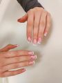 Наращивание ногтей полигелем, френч, дизайн