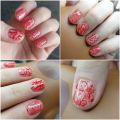 Гигиенический маникюр с покрытием гель лак, стемпинг дизайн.