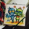 Рисунок восковыми карандашами