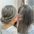 Причёска для мамы невесты. Непростые волосы, короткие на макушке, запрос на низкий пучок. Сделано ? 