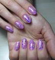 Комбинированный маникюр,покрытие гель лак,дизайн блёстки