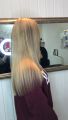 Выпрямление волос и окрашивание в блонд