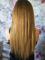 Нарастили 160 прядей 50 сантиметров. Волосы слпвянские. Цена работы по акции 3500 руб