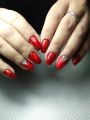 Маникюр, укрепление, гель лак, дизайн стразы. 