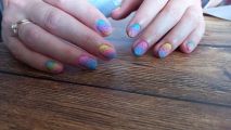 Маникюр с покрытием , дизайн - градиент .