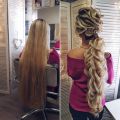 Причёска на очень длинные волосы