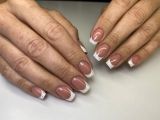 Коррекция наращенных ногтей, маникюр, покрытие гель лак, французский маникюр