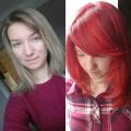 до и после . яркое окрашивание