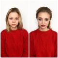 Вариант вечернего макияжа до/после