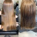 Выполнена процедура полировки волос с помощью машинки и кератиновое выпрямление
