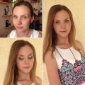 Работа с дневным макияжем, до и после