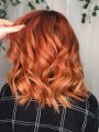 Окрашивание в ярко рыжий с растяжкой цвета