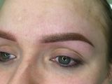 Брови сразу после процедуры 