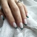 Комбинированный маникюр с укрепление гелем дизайн френч