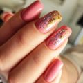 Маникюр с покрытием, +дизайн фольгой