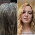 Окрашивание седых волос, изменение оттенка волос. Защита и укрепление корней волос, СПА-процедура с коллагеном, укладка. Продолжительность работы составляет 4 часа.
